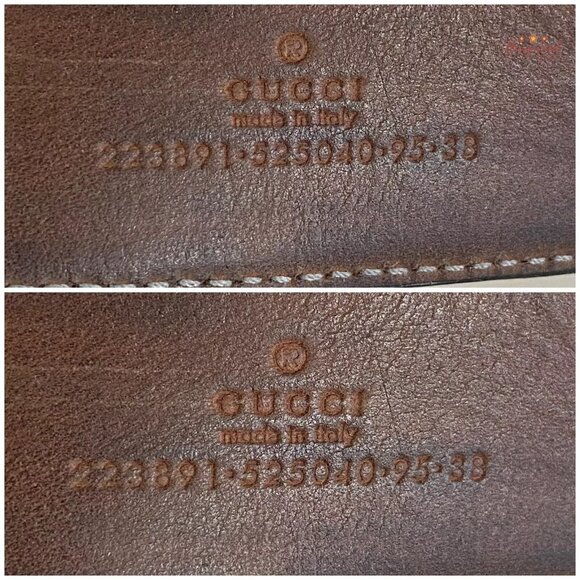 Authentic Gucci Black Imprime Monogram Leather Interlocking G Buckle Belt 95/38 - Picture 7 of 14
